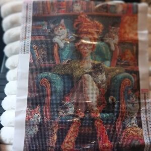 Colorful Cat Lady Diamond Art Painting Kit 30x40